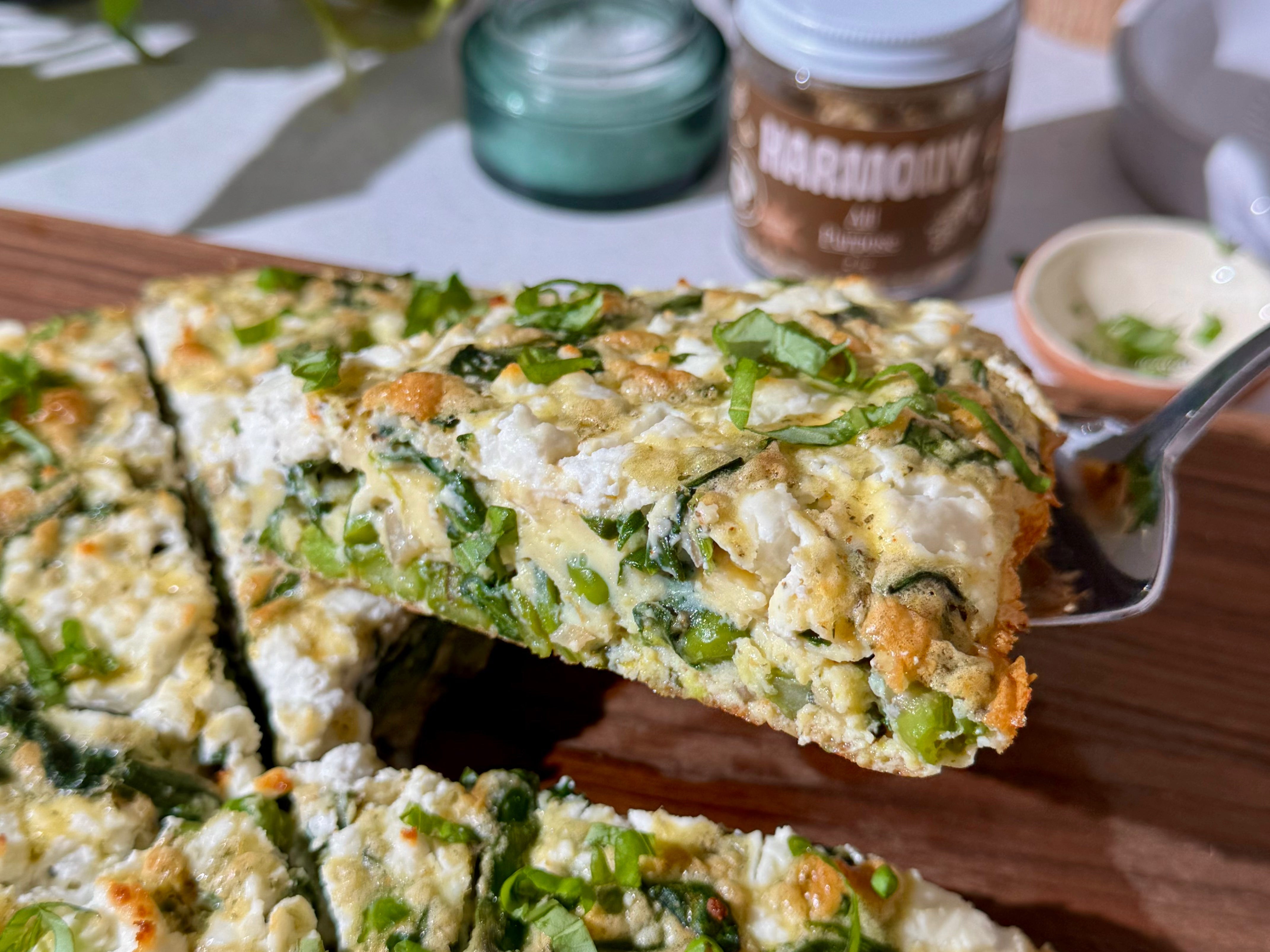 Spinach, Asparagus, and Goat Cheese Frittata