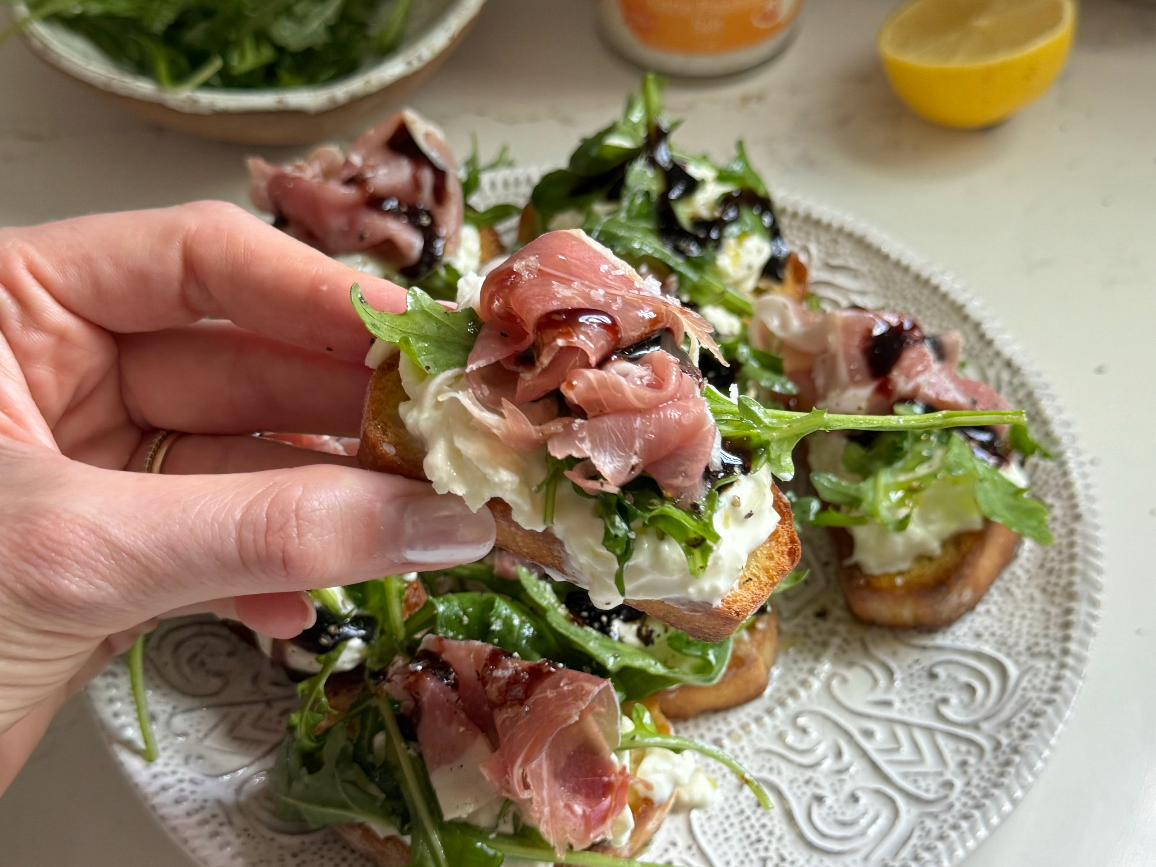 Burrata & Prosciutto Crostini