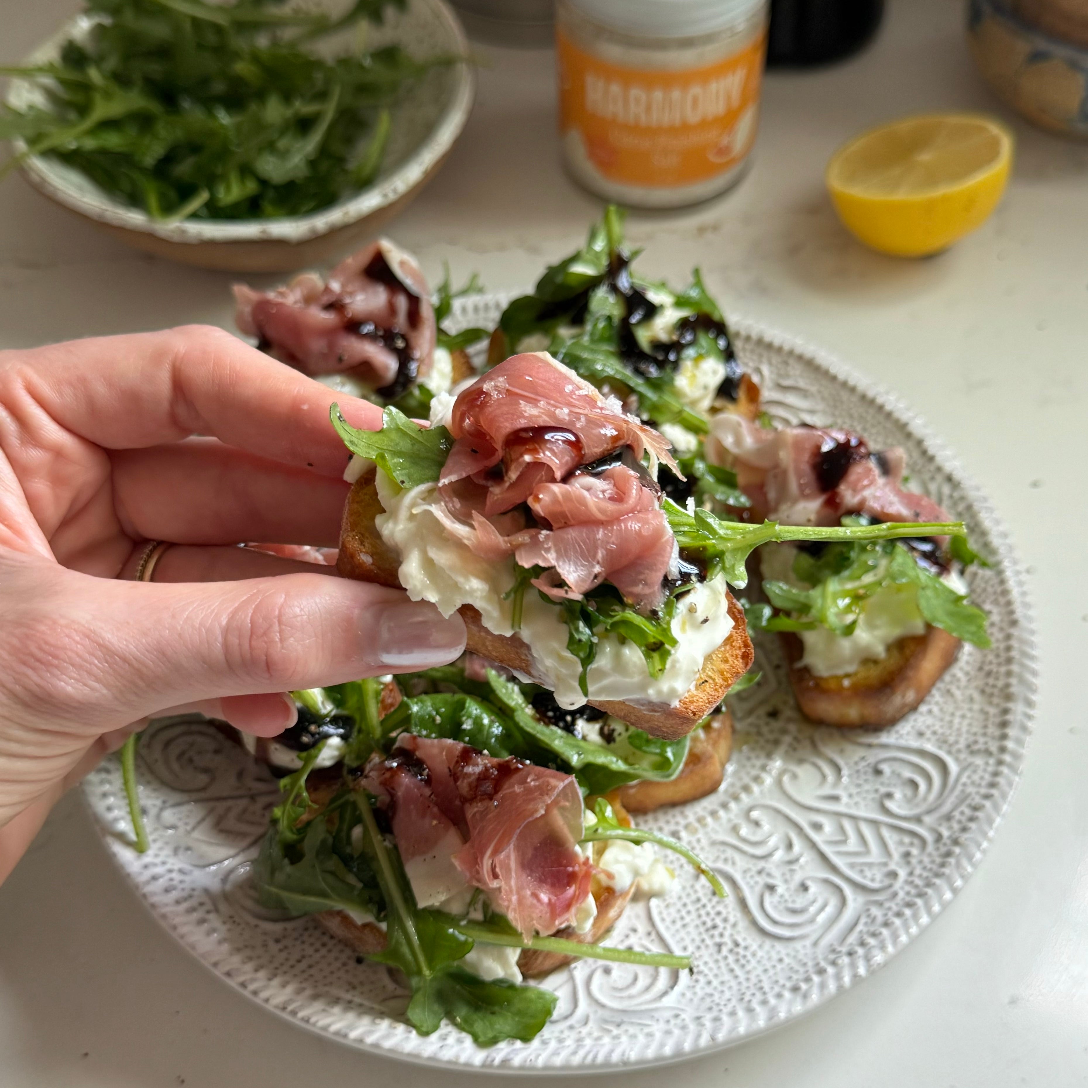Burrata & Prosciutto Crostini