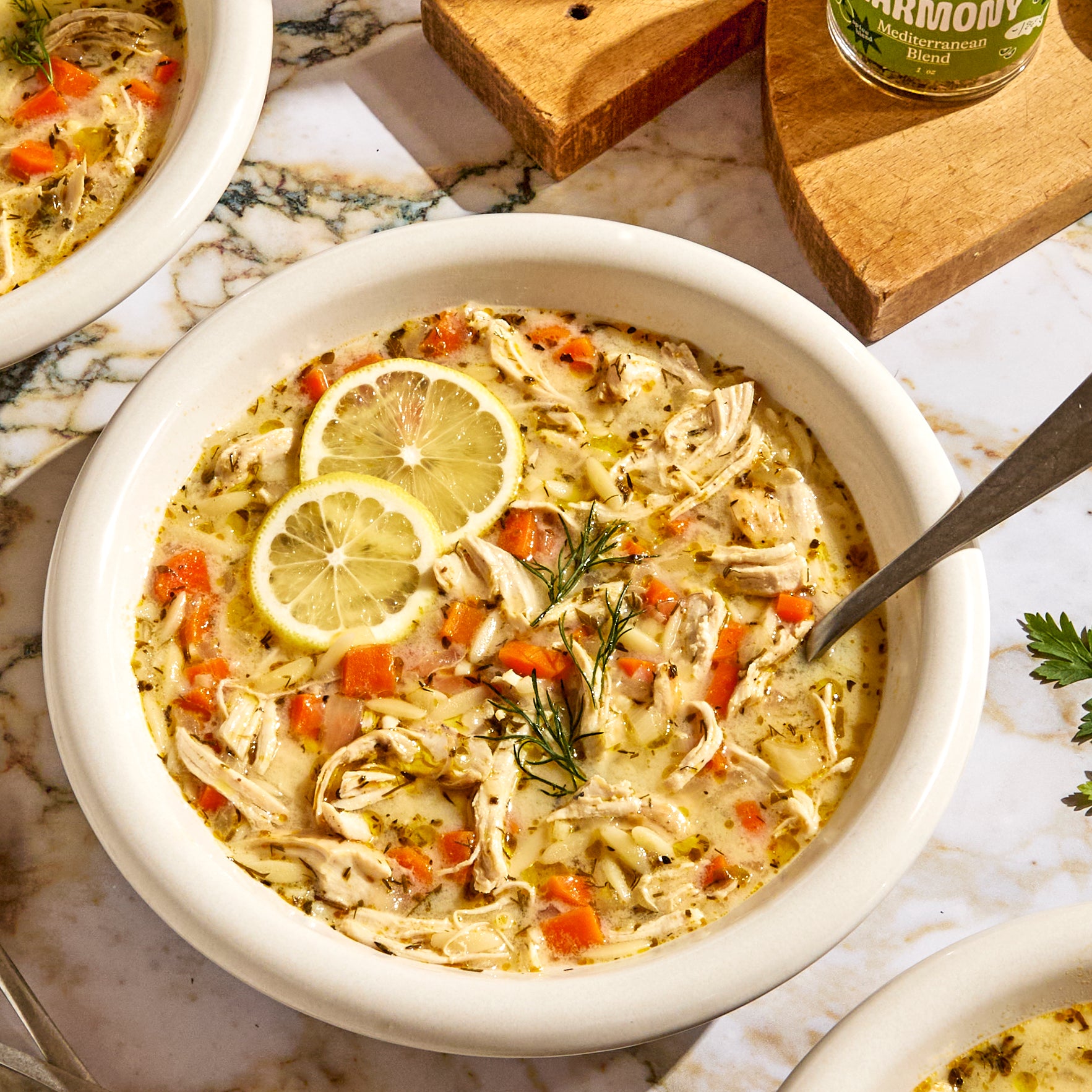 Mediterranean Lemon Chicken Soup